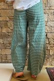 Nonni Gingham Relaxed Barrel Pant Forest